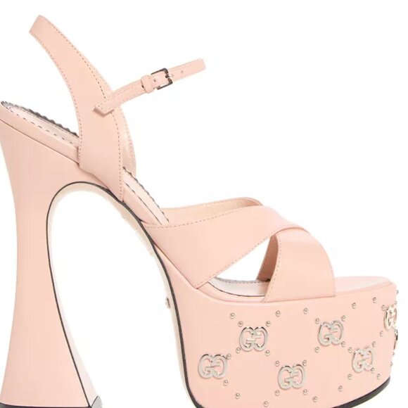 Gucci GG Embellished Platform High Heel Sandals - Picture 2 of 4